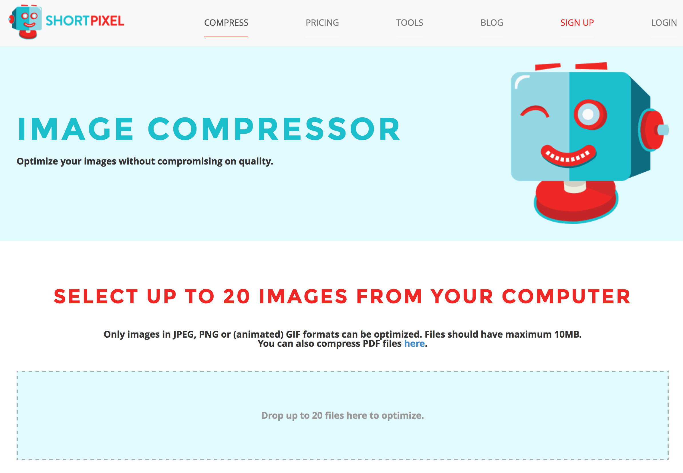 ShortPixel's free Image Compressor